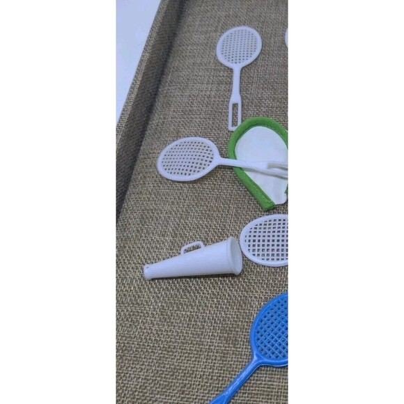 Vintage Barbie 1980s Tennis Rackets Case Megaphone Sports Sport Ken 10 Piece Lot - Picture 6 of 11